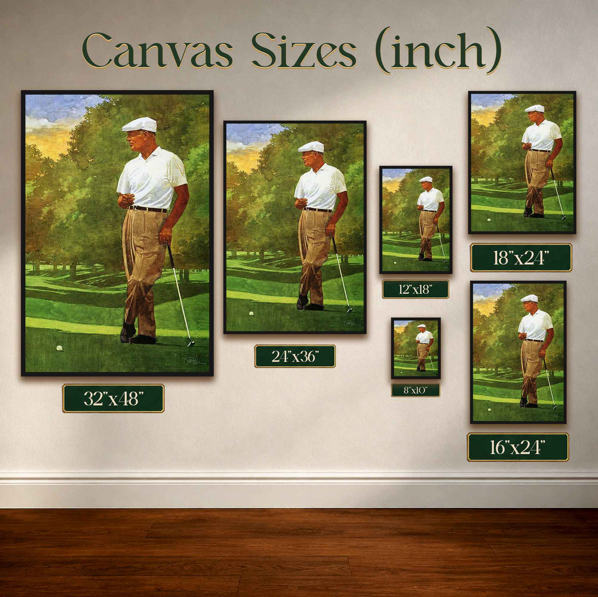 Retro Ben Hogan Painting Vintage Golf Poster | Retro Golf Wall Art Decor