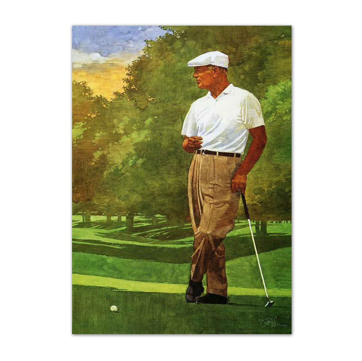 Retro Ben Hogan Painting vintage golf poster, retro golf wall art