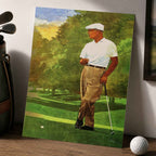 Retro Ben Hogan Painting Vintage Golf Poster | Retro Golf Wall Art Decor