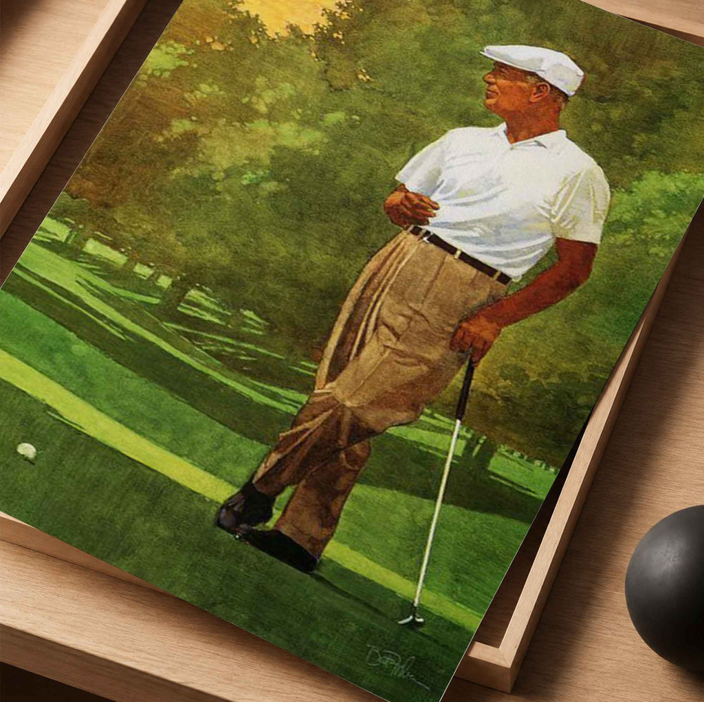 Retro Ben Hogan Painting Vintage Golf Poster | Retro Golf Wall Art Decor