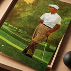Retro Ben Hogan Painting Vintage Golf Poster | Retro Golf Wall Art Decor