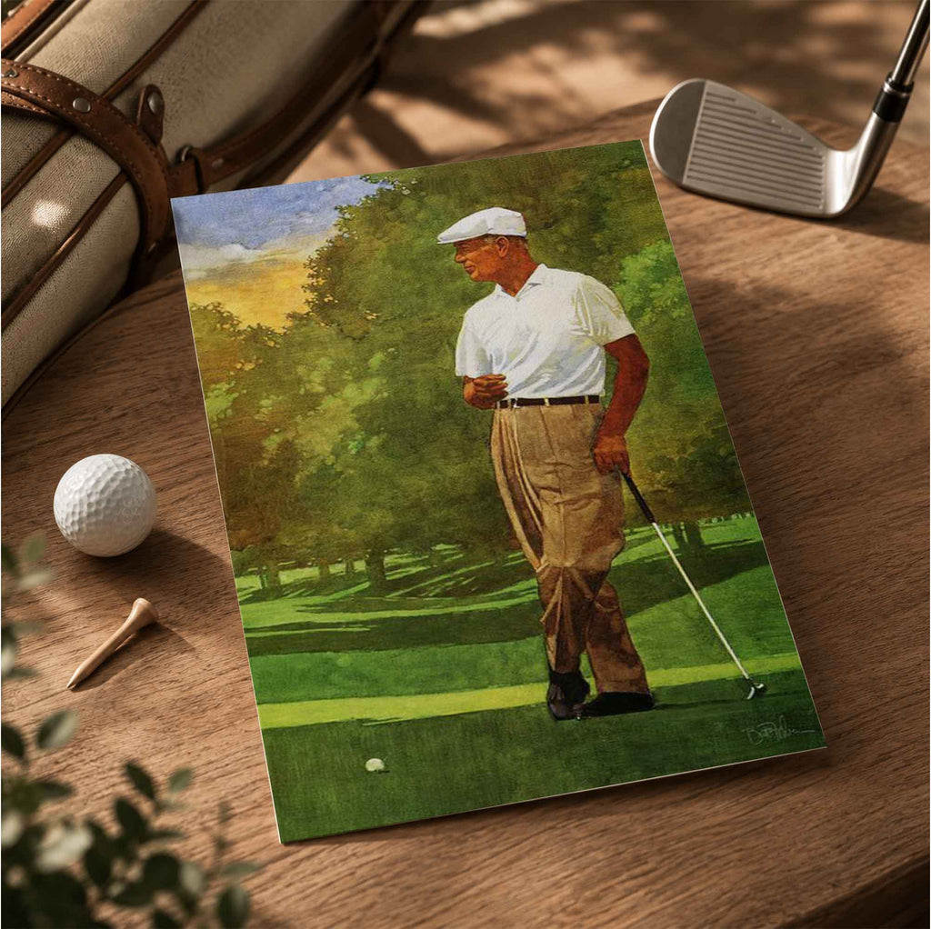 Retro Ben Hogan Painting Vintage Golf Poster | Retro Golf Wall Art Decor