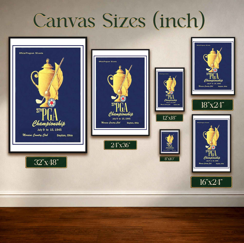 Vintage 1945 PGA Championship Vintage Golf Poster | Retro Golf Wall Art Decor