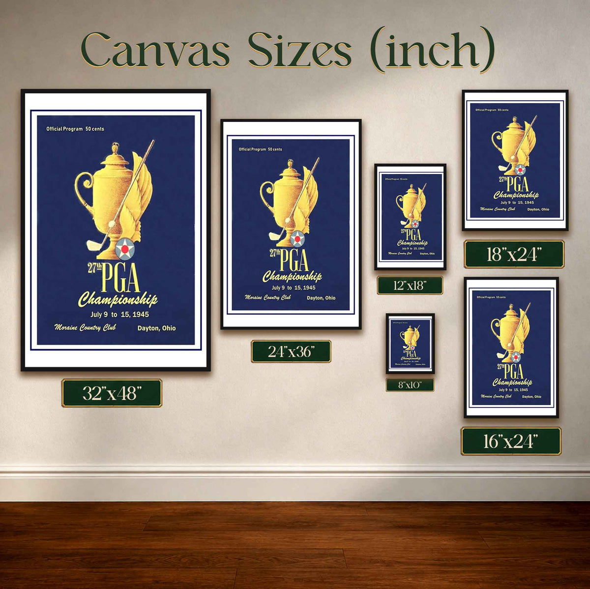 Vintage 1945 PGA Championship Vintage Golf Poster | Retro Golf Wall Art Decor