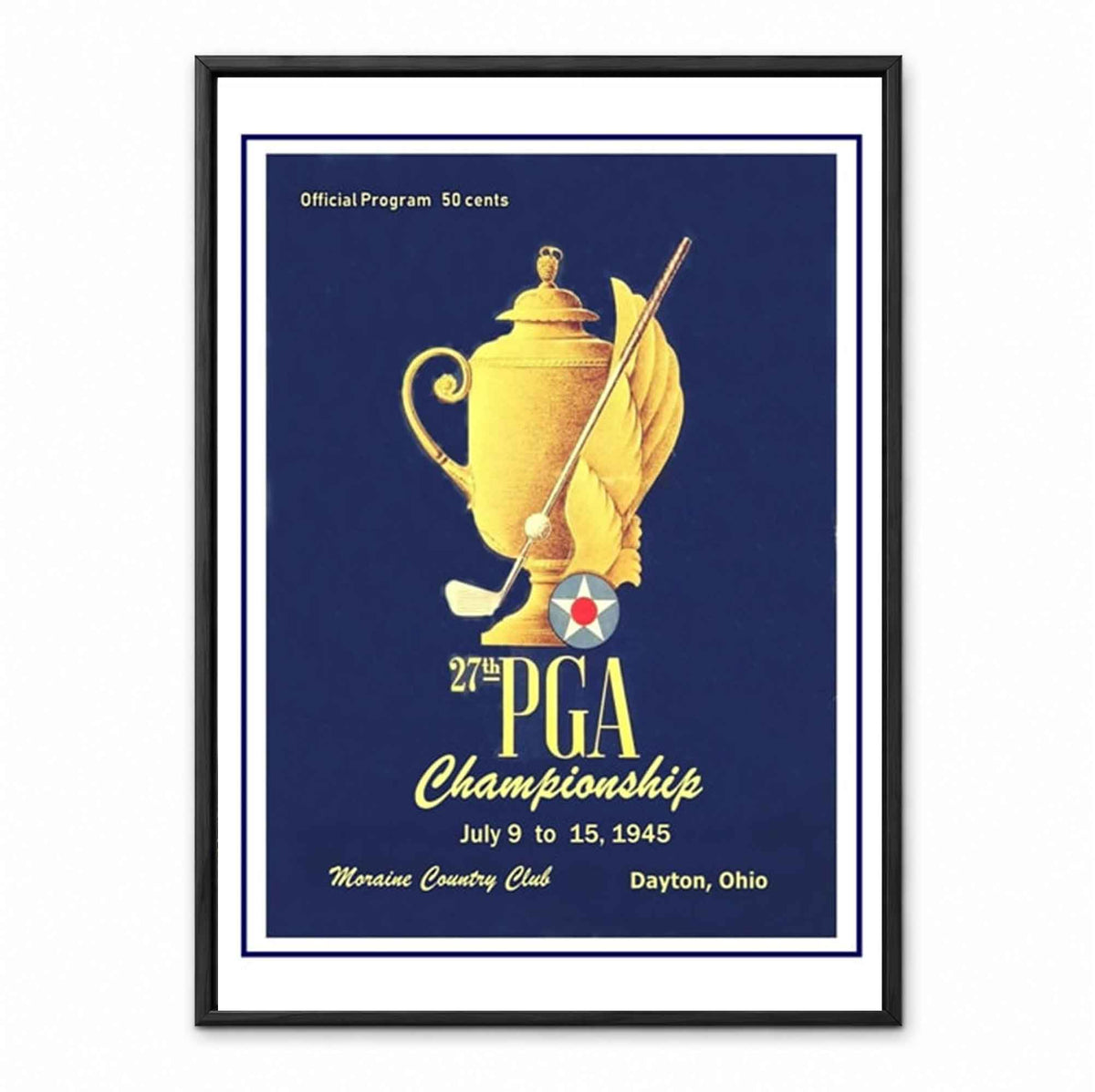 Vintage 1945 PGA Championship retro golf art print
