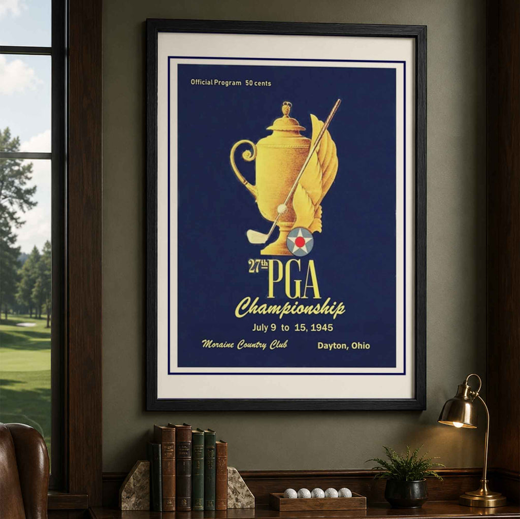 Vintage 1945 PGA Championship Vintage Golf Poster | Retro Golf Wall Art Decor
