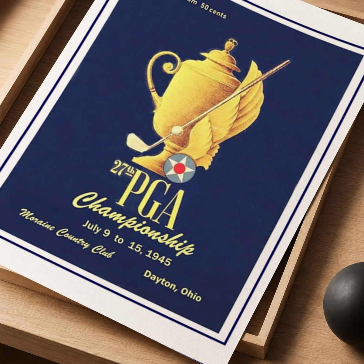 Vintage 1945 PGA Championship Vintage Golf Poster | Retro Golf Wall Art Decor