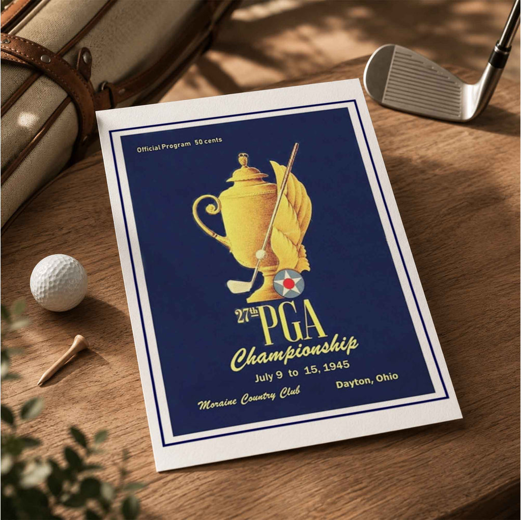 Vintage 1945 PGA Championship Vintage Golf Poster | Retro Golf Wall Art Decor