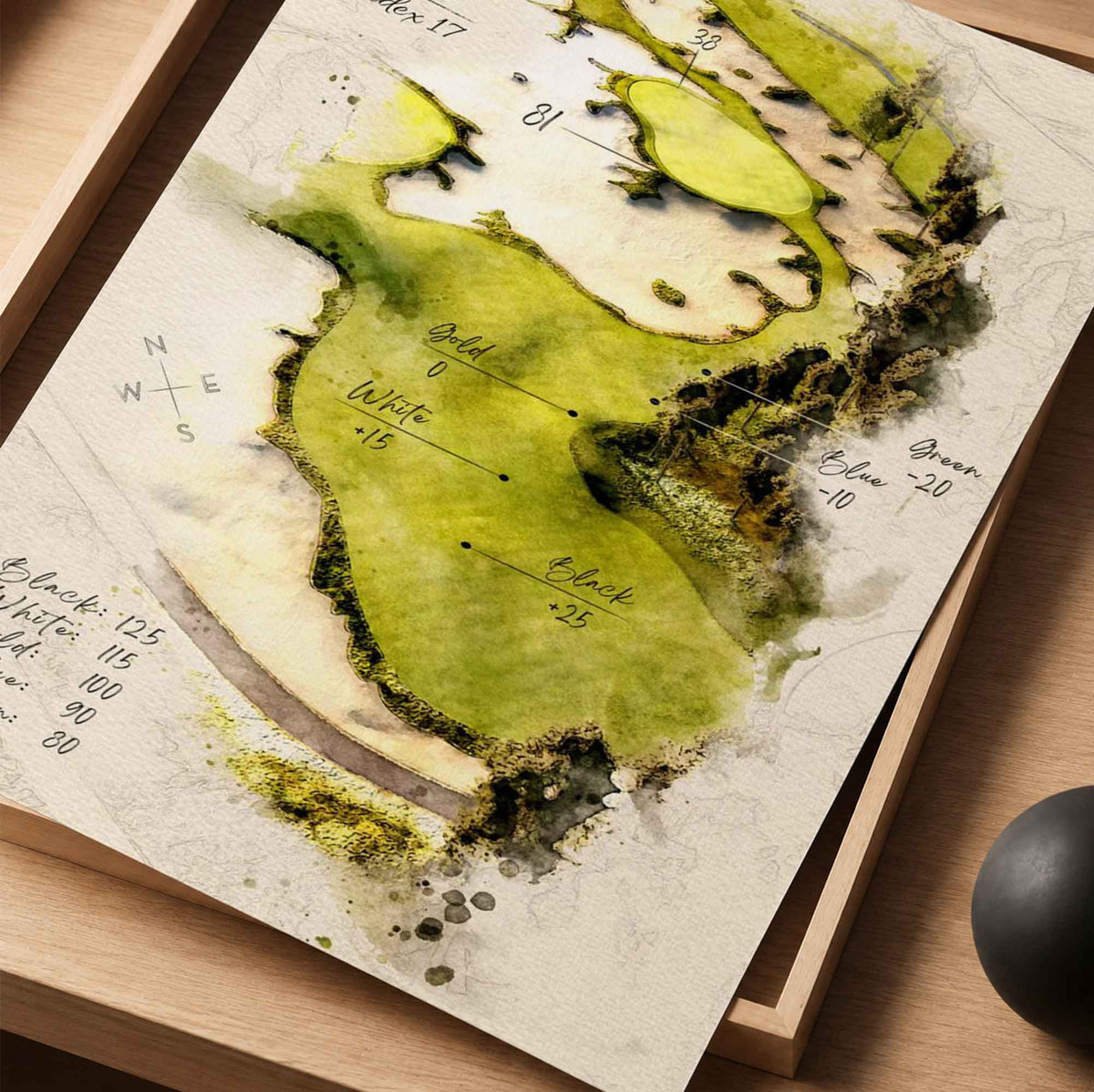 Retro Golf Course Yardage Book Map Vintage Golf Poster | Retro Golf Wall Art Decor