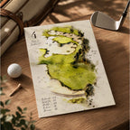 Retro Golf Course Yardage Book Map Vintage Golf Poster | Retro Golf Wall Art Decor