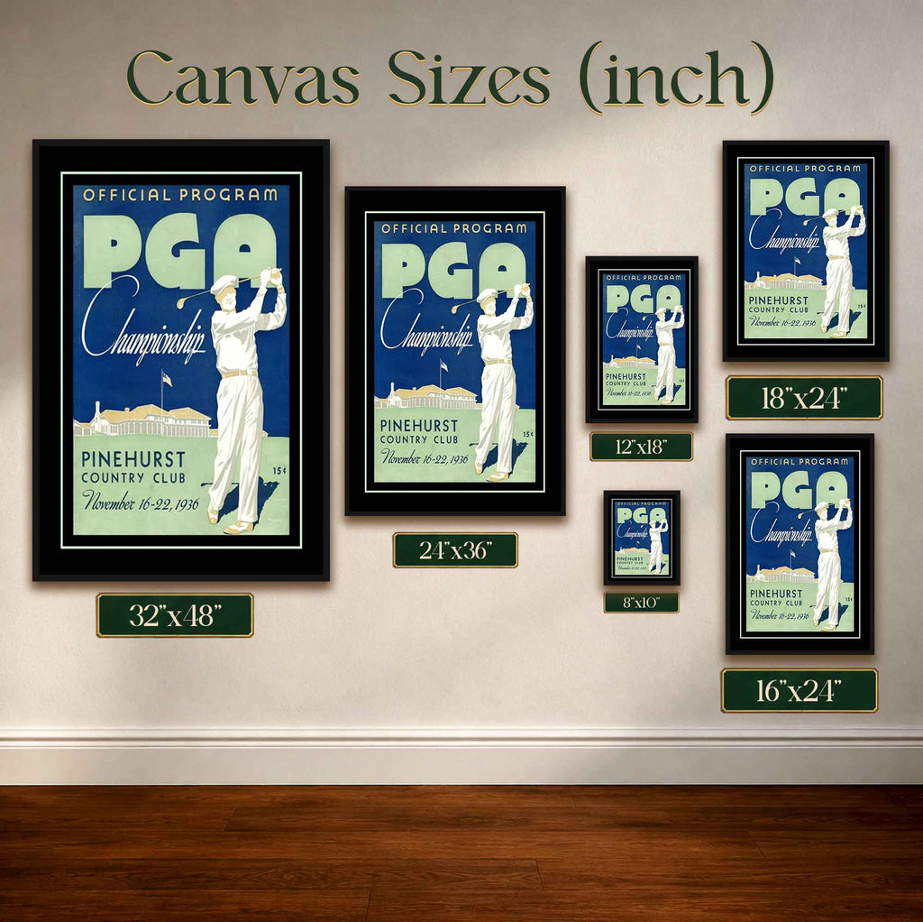 Vintage 1936 PGA Championship Vintage Golf Poster | Retro Golf Wall Art Decor