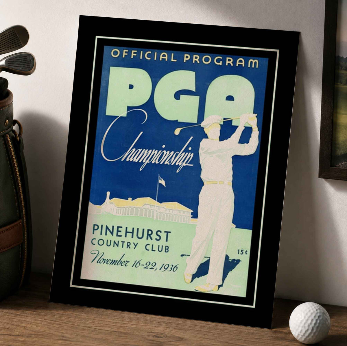 Vintage 1936 PGA Championship Vintage Golf Poster | Retro Golf Wall Art Decor