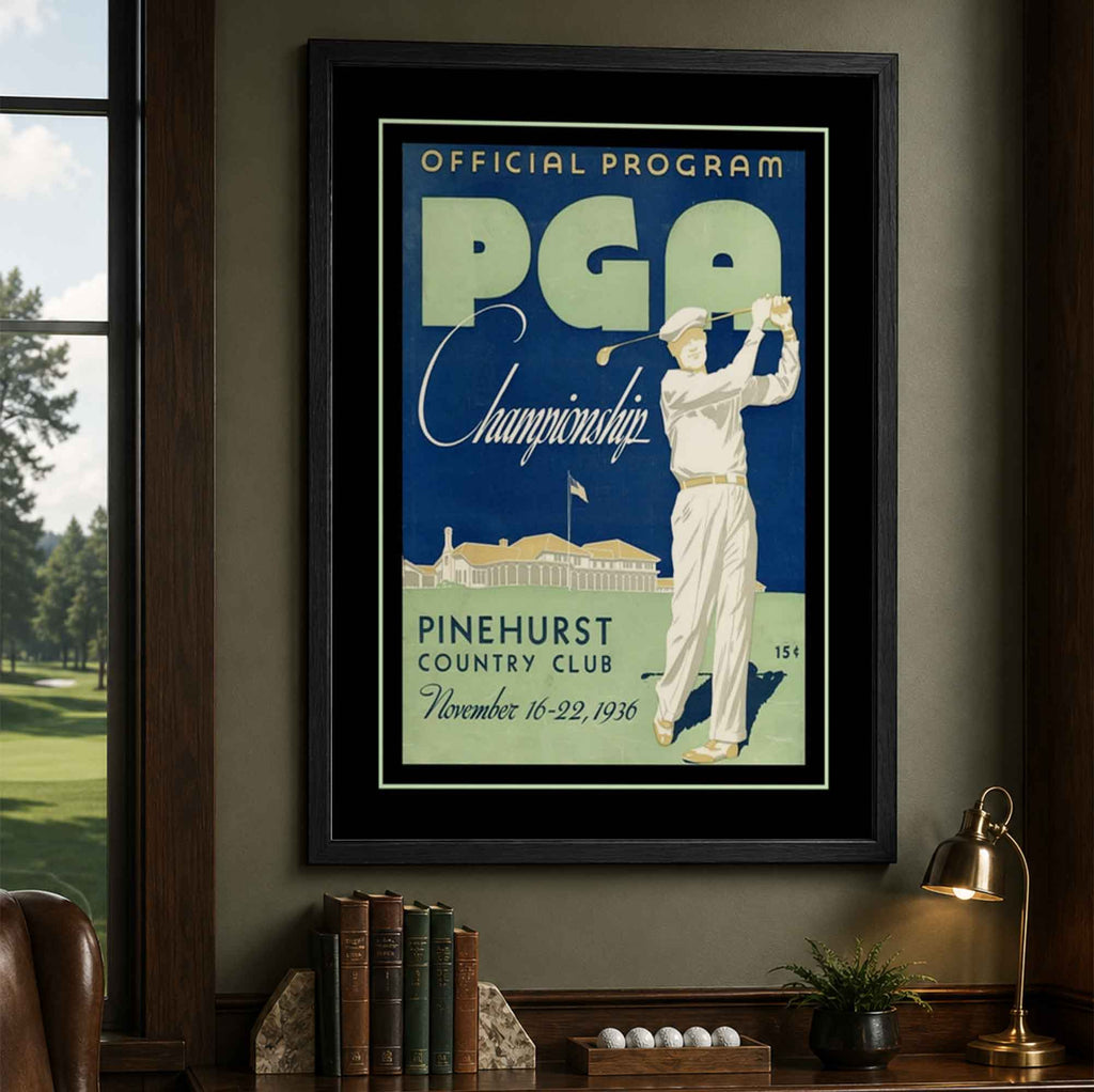 Vintage 1936 PGA Championship Vintage Golf Poster | Retro Golf Wall Art Decor