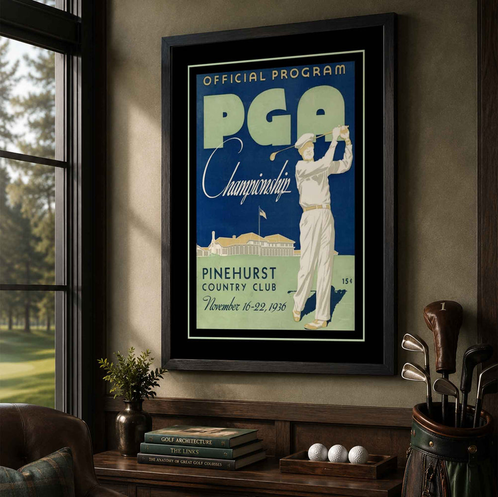 Vintage 1936 PGA Championship Vintage Golf Poster | Retro Golf Wall Art Decor
