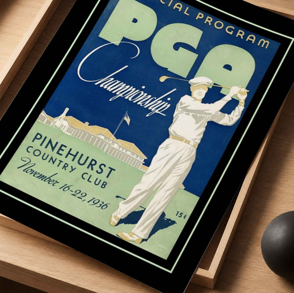 Vintage 1936 PGA Championship Vintage Golf Poster | Retro Golf Wall Art Decor