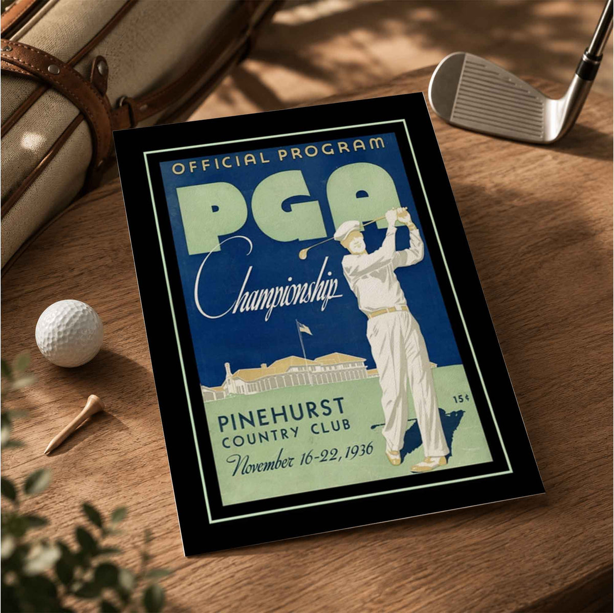 Vintage 1936 PGA Championship Vintage Golf Poster | Retro Golf Wall Art Decor