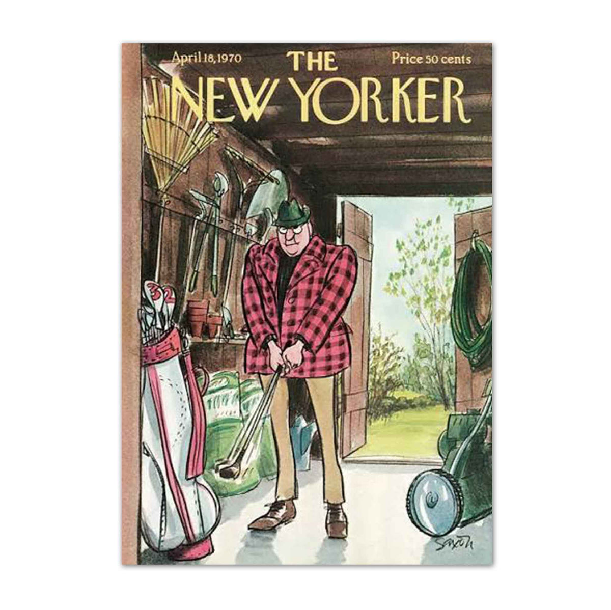 Classic The New Yorker Golf Magazine vintage golf poster, retro golf wall art