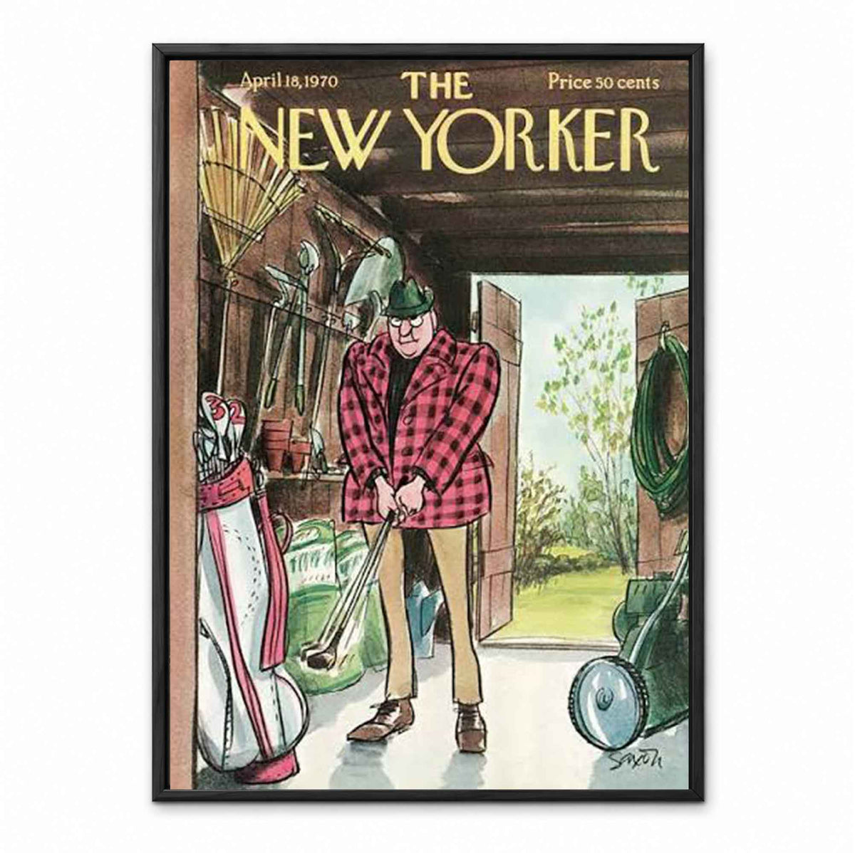 Classic The New Yorker Golf Magazine retro golf art print