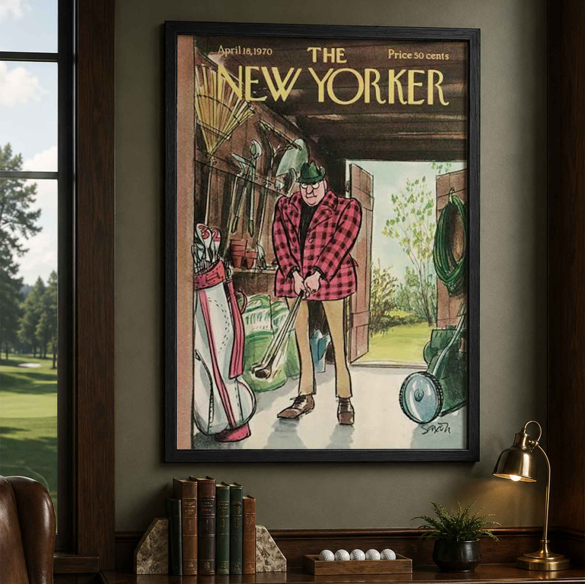 Classic The New Yorker Golf Magazine Vintage Golf Poster | Retro Golf Wall Art Decor