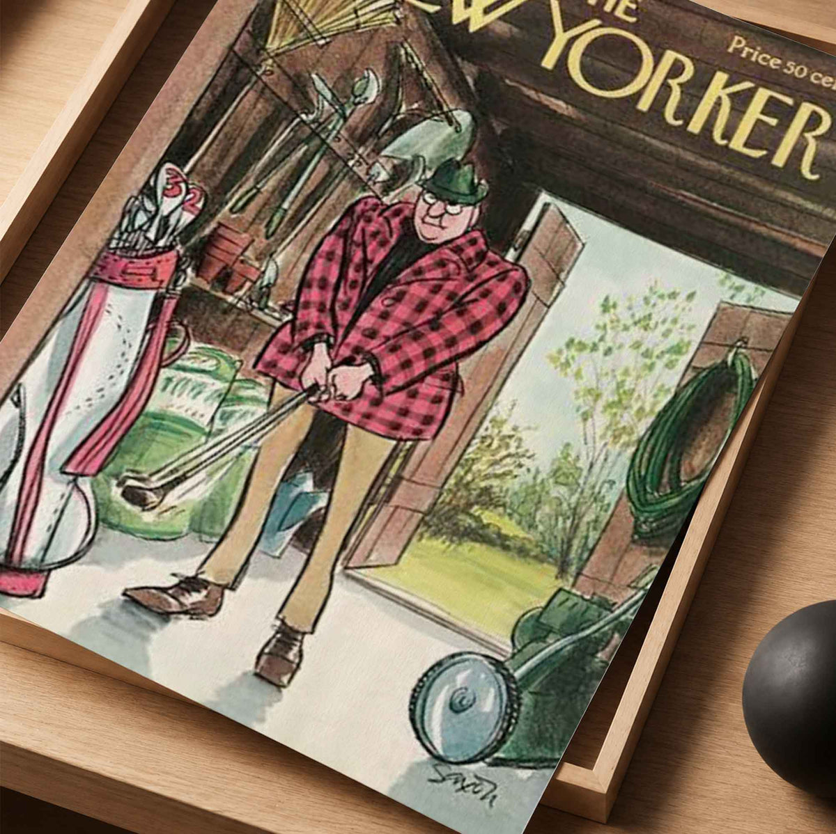 Classic The New Yorker Golf Magazine Vintage Golf Poster | Retro Golf Wall Art Decor