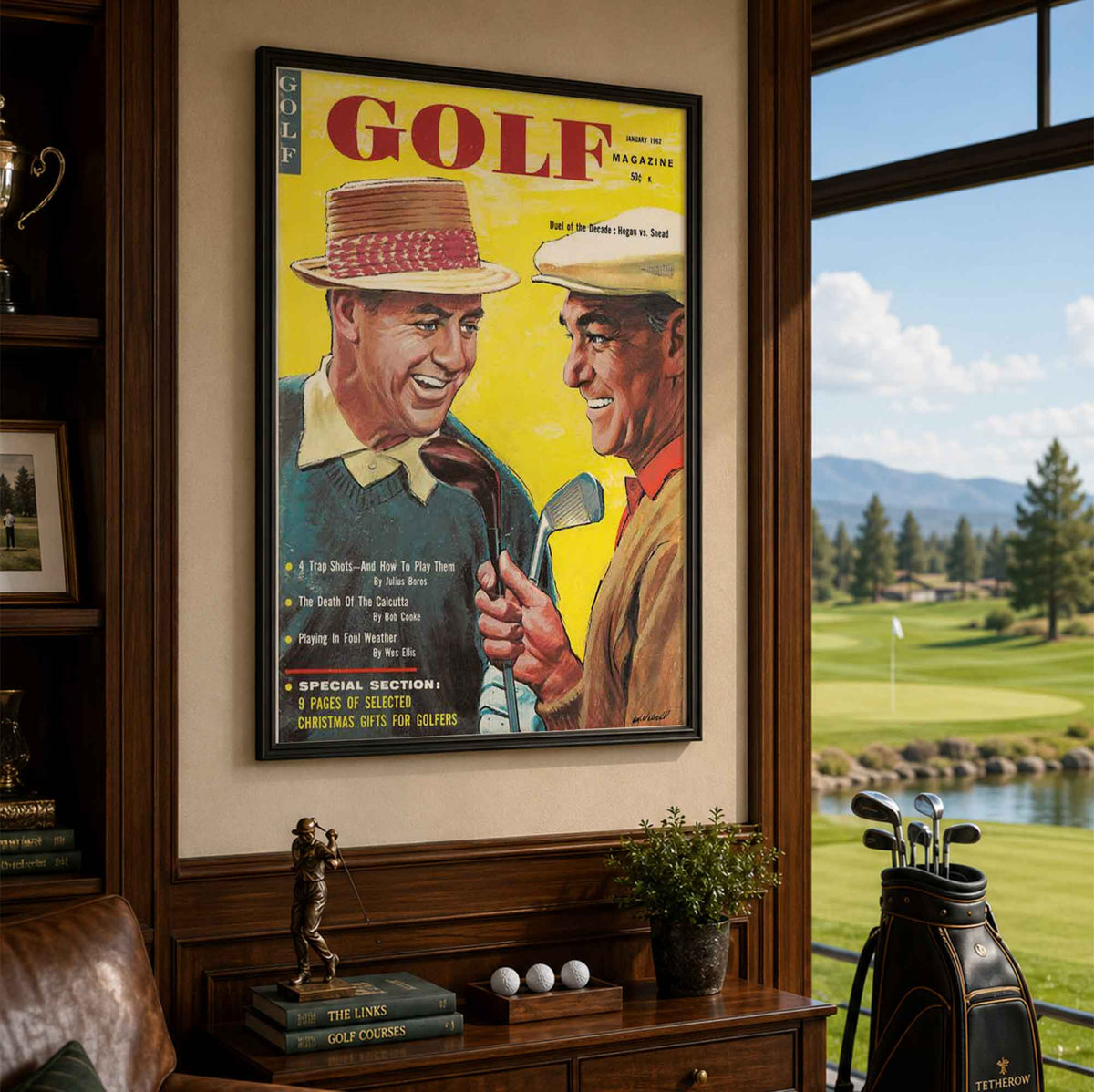 Retro Duel of the Decade Hogan vs Snead Vintage Golf Poster | Retro Golf Wall Art Decor