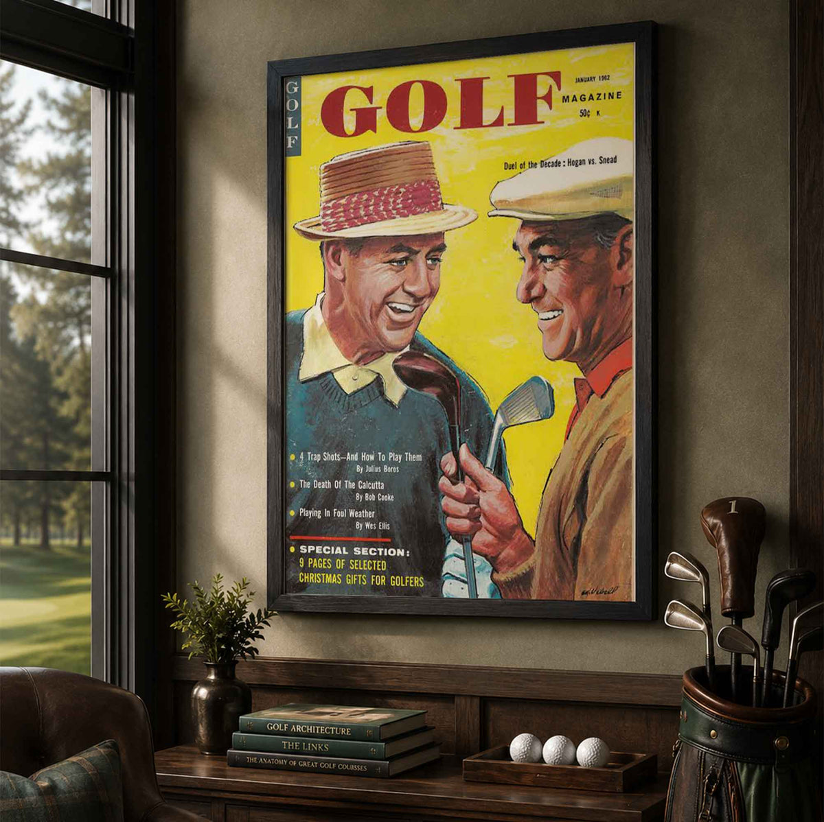 Retro Duel of the Decade Hogan vs Snead Vintage Golf Poster | Retro Golf Wall Art Decor
