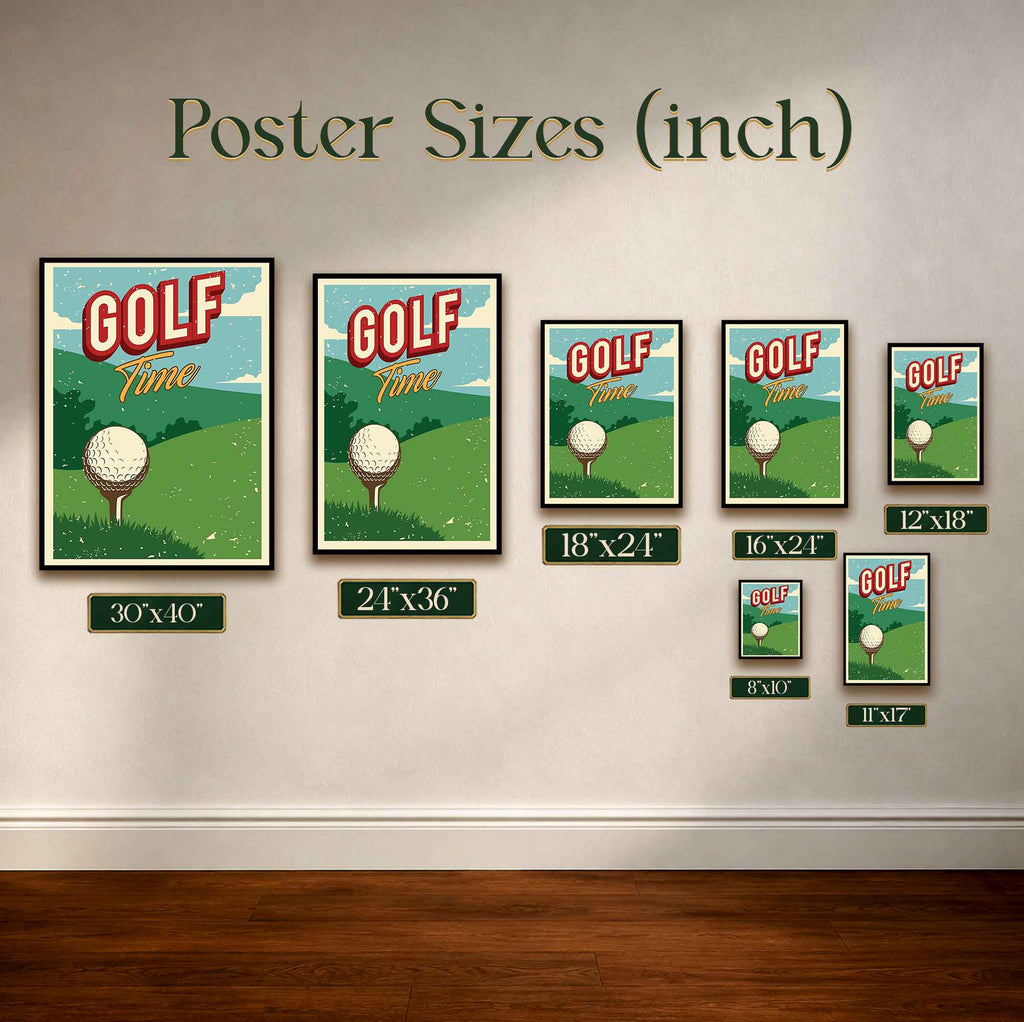 Vintage Golf Time Vintage Golf Poster | Retro Golf Wall Art Decor