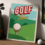 Vintage Golf Time Vintage Golf Poster | Retro Golf Wall Art Decor