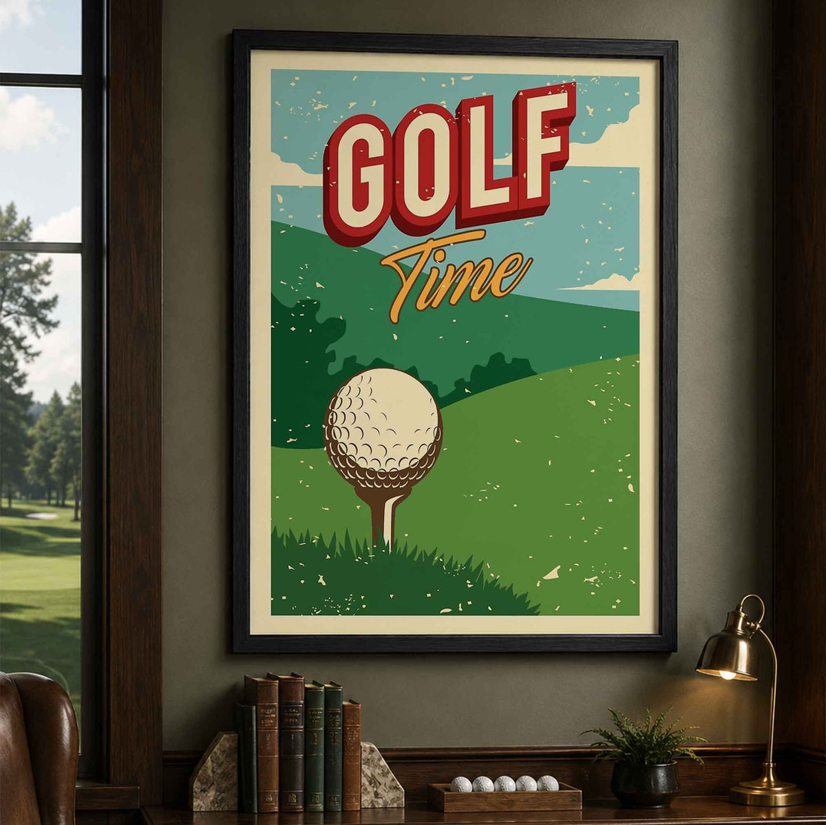 Vintage Golf Time Vintage Golf Poster | Retro Golf Wall Art Decor