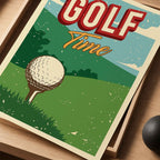 Vintage Golf Time Vintage Golf Poster | Retro Golf Wall Art Decor