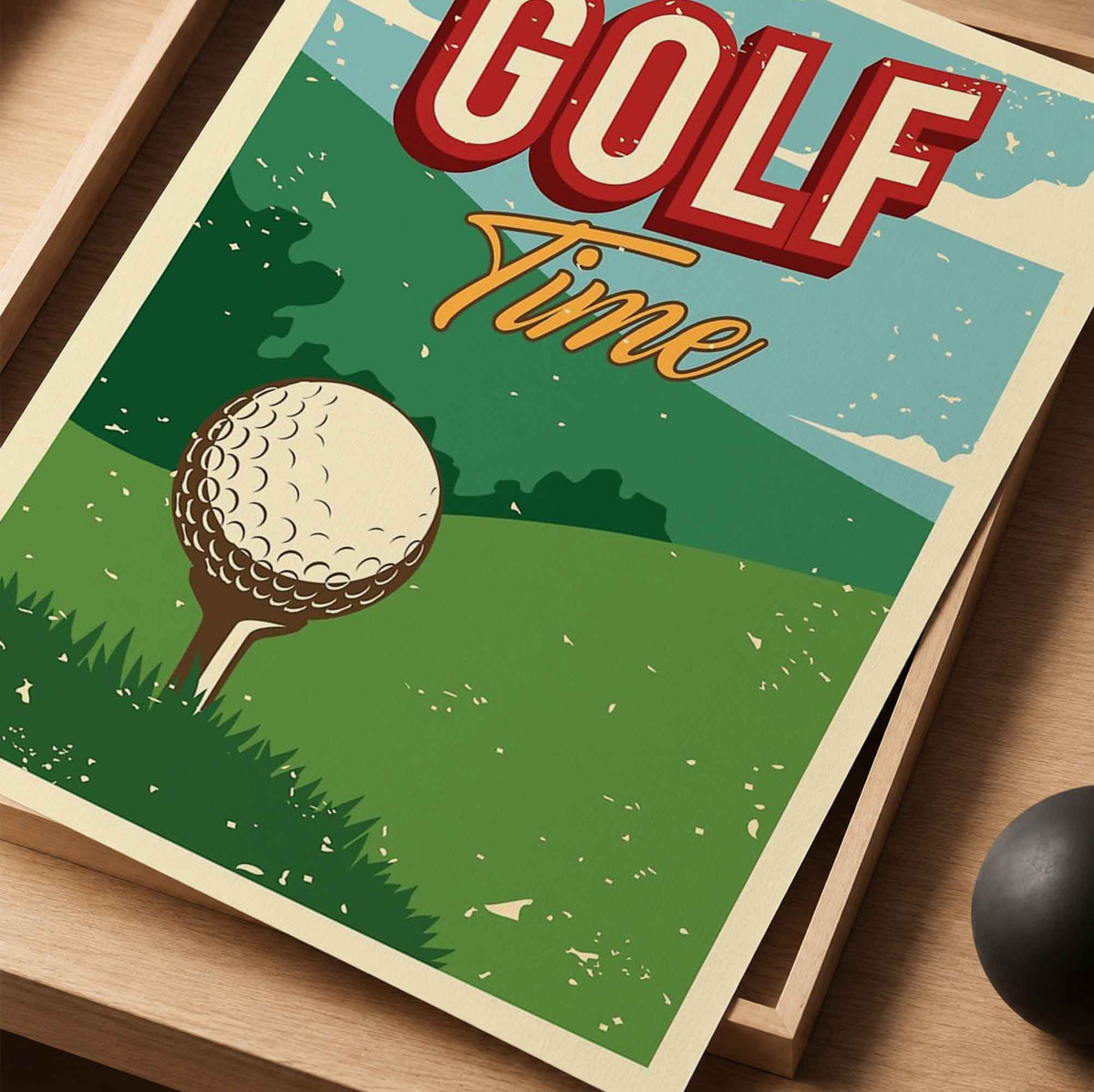 Vintage Golf Time Vintage Golf Poster | Retro Golf Wall Art Decor