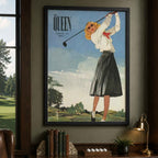 Vintage The Queen Magazine Vintage Golf Poster | Retro Golf Wall Art Decor