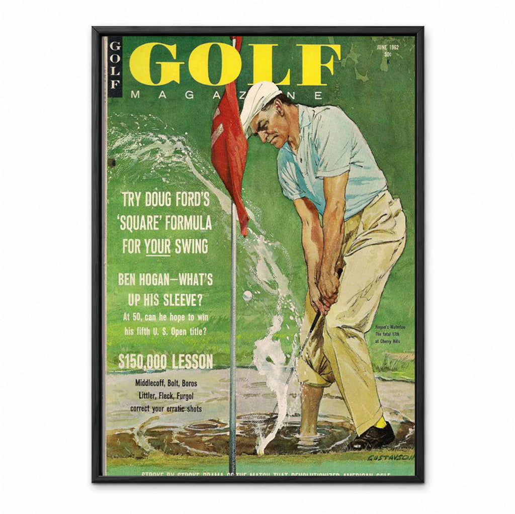Vintage Ben Hogan Water Shot retro golf art print