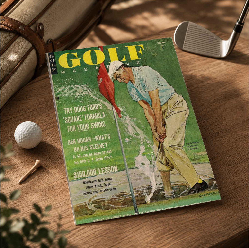 Vintage Ben Hogan Water Shot Vintage Golf Poster | Retro Golf Wall Art Decor