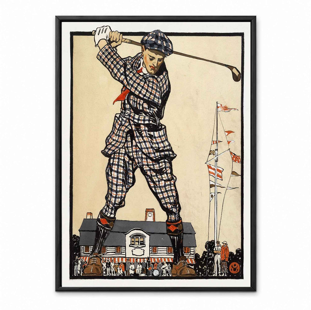 Vintage Plaid Suit Golfer retro golf art print
