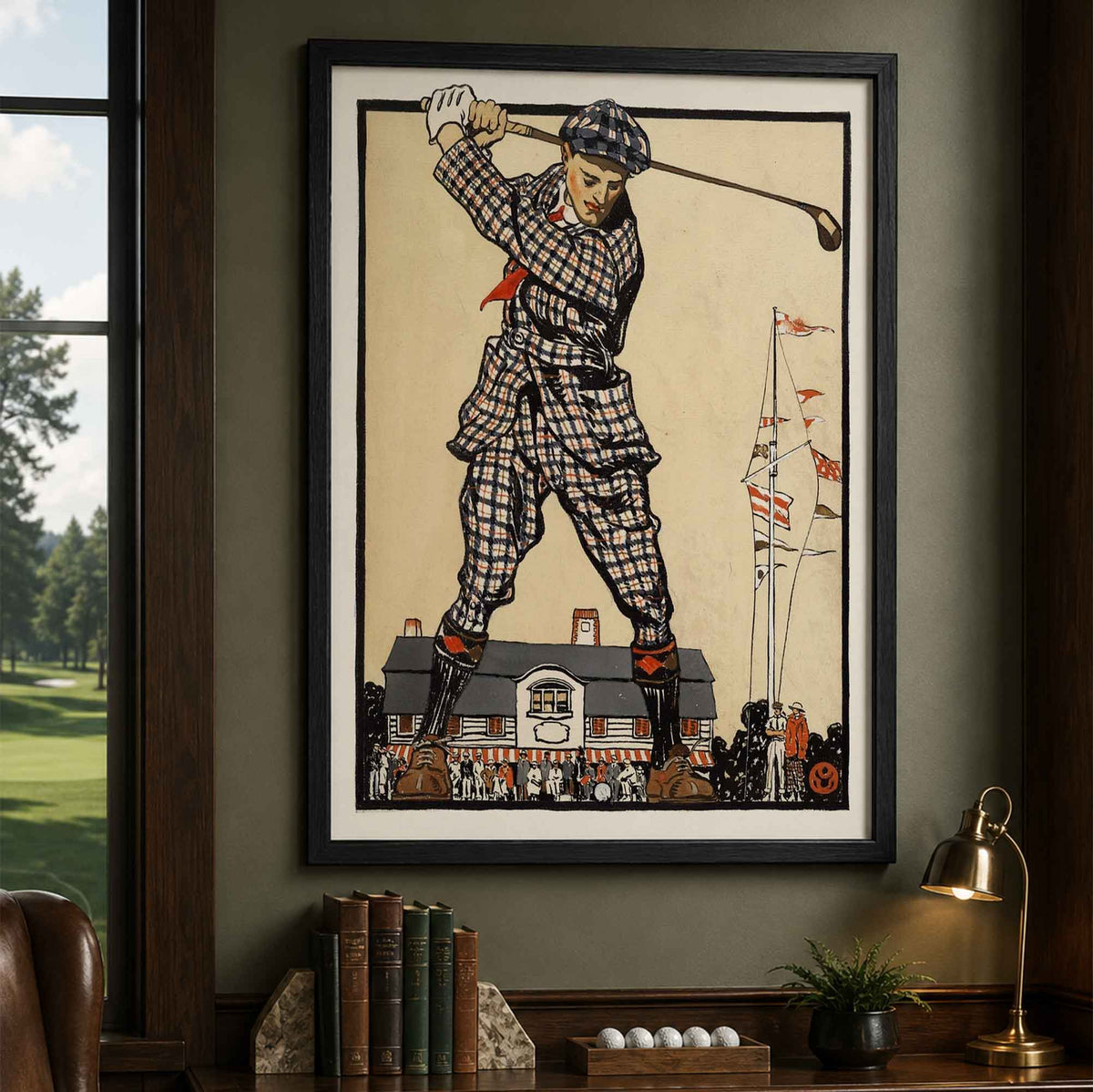 Vintage Plaid Suit Golfer Vintage Golf Poster | Retro Golf Wall Art Decor