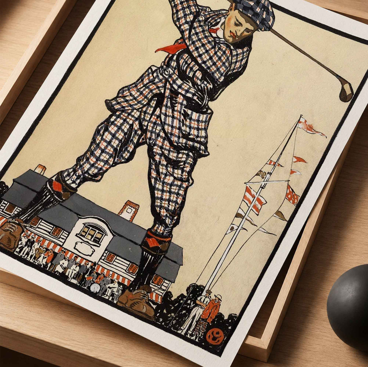 Vintage Plaid Suit Golfer Vintage Golf Poster | Retro Golf Wall Art Decor