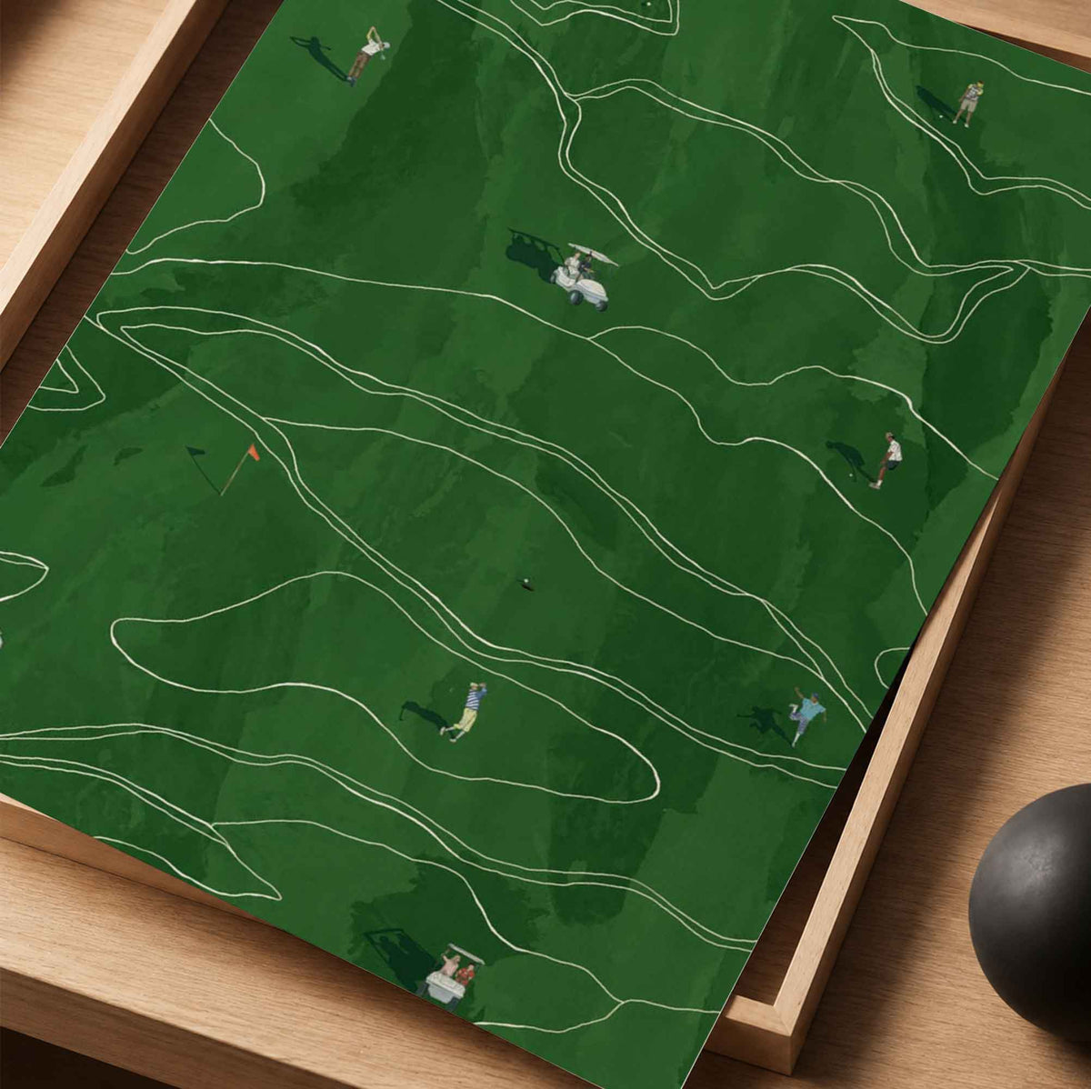 Minimalist Green Golf Course Vintage Golf Poster | Retro Golf Wall Art Decor