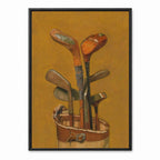 Vintage Hickory Golf Clubs retro golf art print