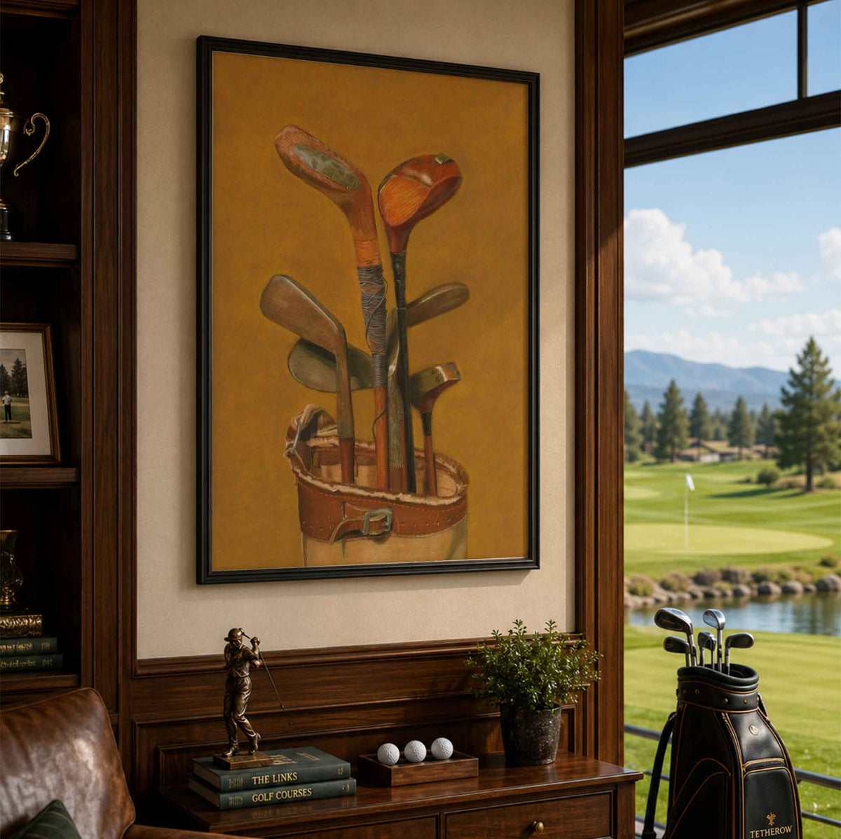 Vintage Hickory Golf Clubs Vintage Golf Poster | Retro Golf Wall Art Decor