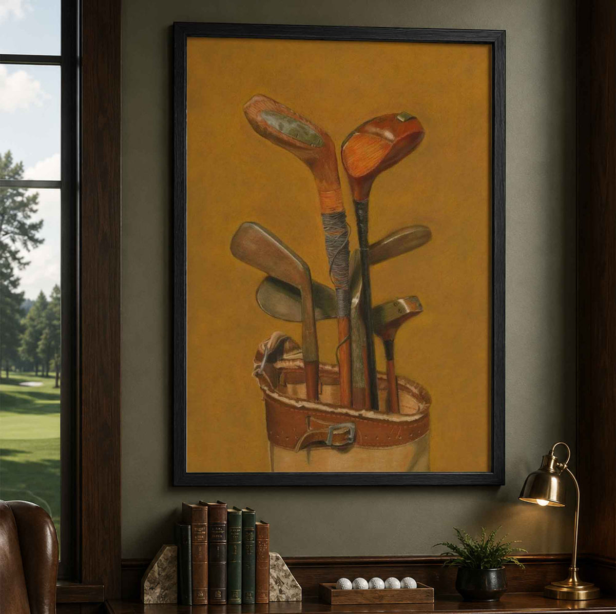 Vintage Hickory Golf Clubs Vintage Golf Poster | Retro Golf Wall Art Decor
