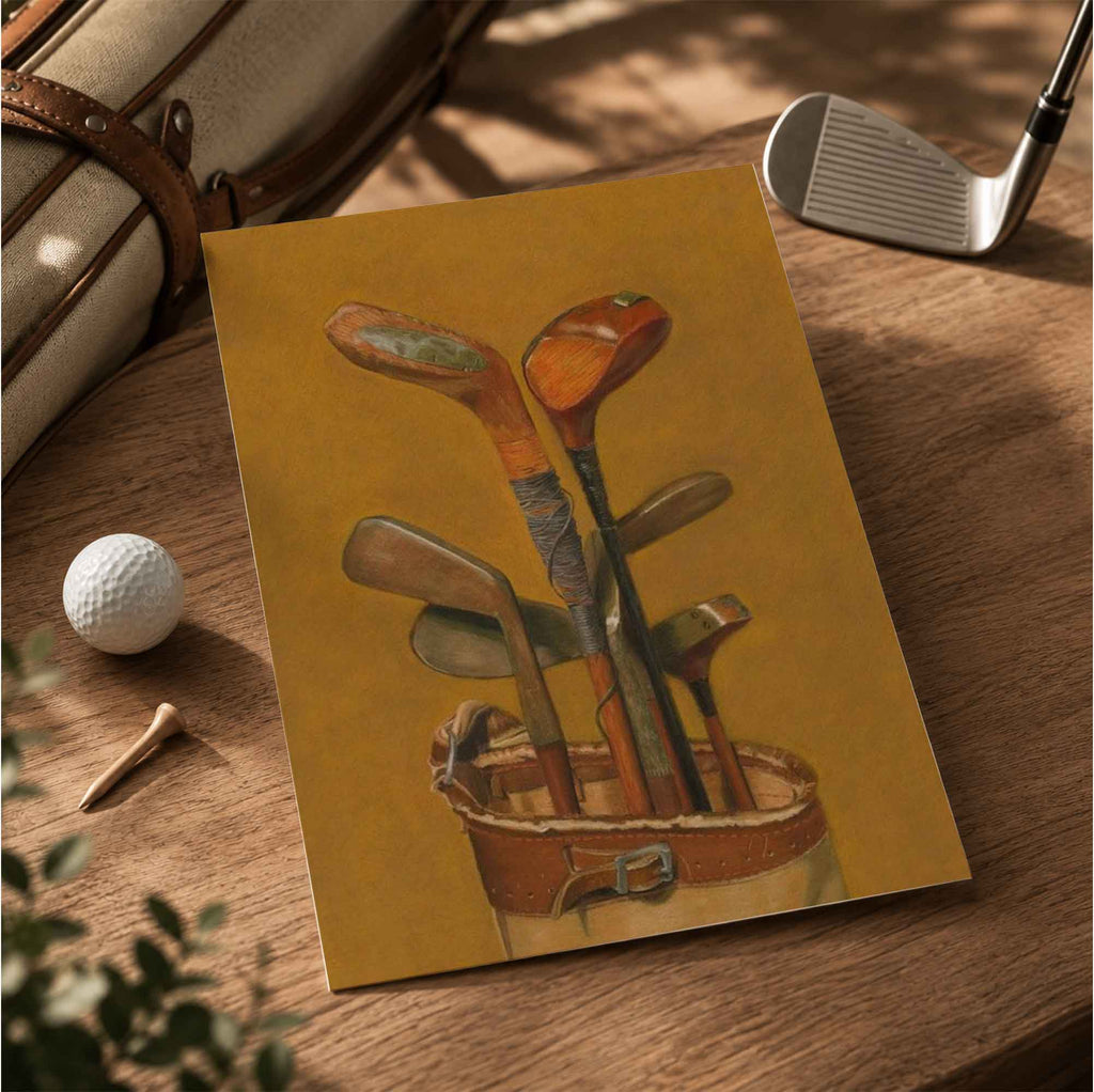 Vintage Hickory Golf Clubs Vintage Golf Poster | Retro Golf Wall Art Decor