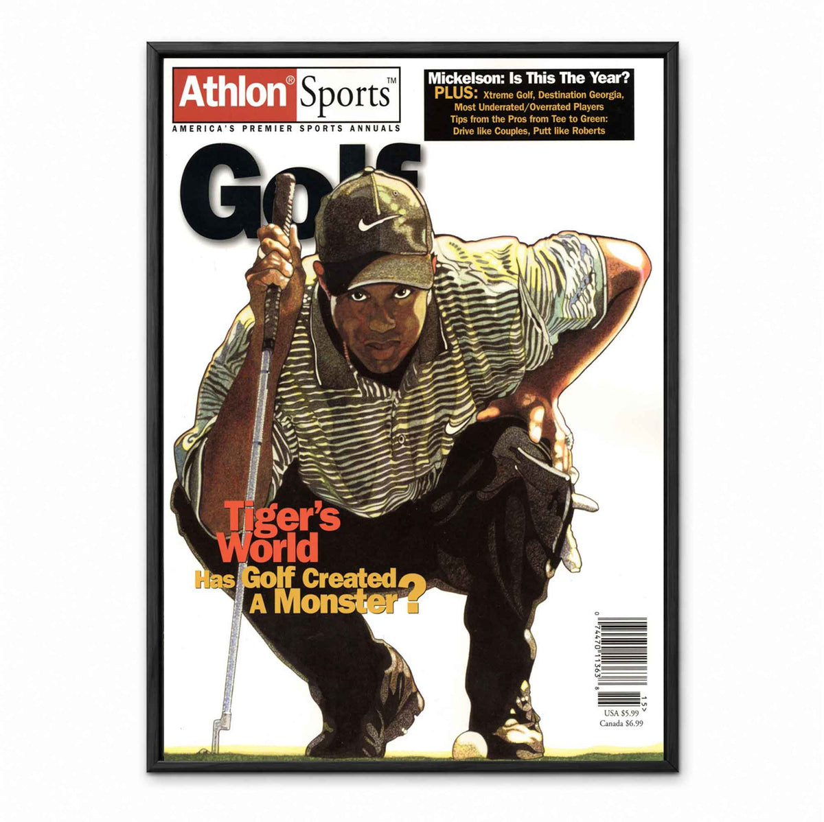 Vintage Athlon Sports Tiger's World retro golf art print
