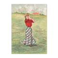 Vintage Gibson Girl vintage golf poster, retro golf wall art