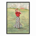 Vintage Gibson Girl retro golf art print
