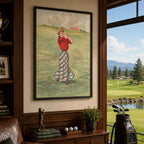 Vintage Gibson Girl Vintage Golf Poster | Retro Golf Wall Art Decor