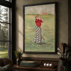 Vintage Gibson Girl Vintage Golf Poster | Retro Golf Wall Art Decor