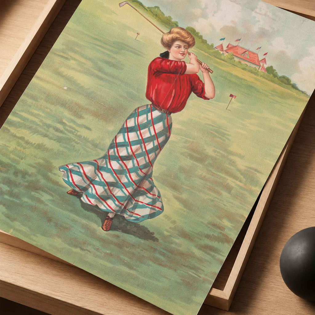 Vintage Gibson Girl Vintage Golf Poster | Retro Golf Wall Art Decor