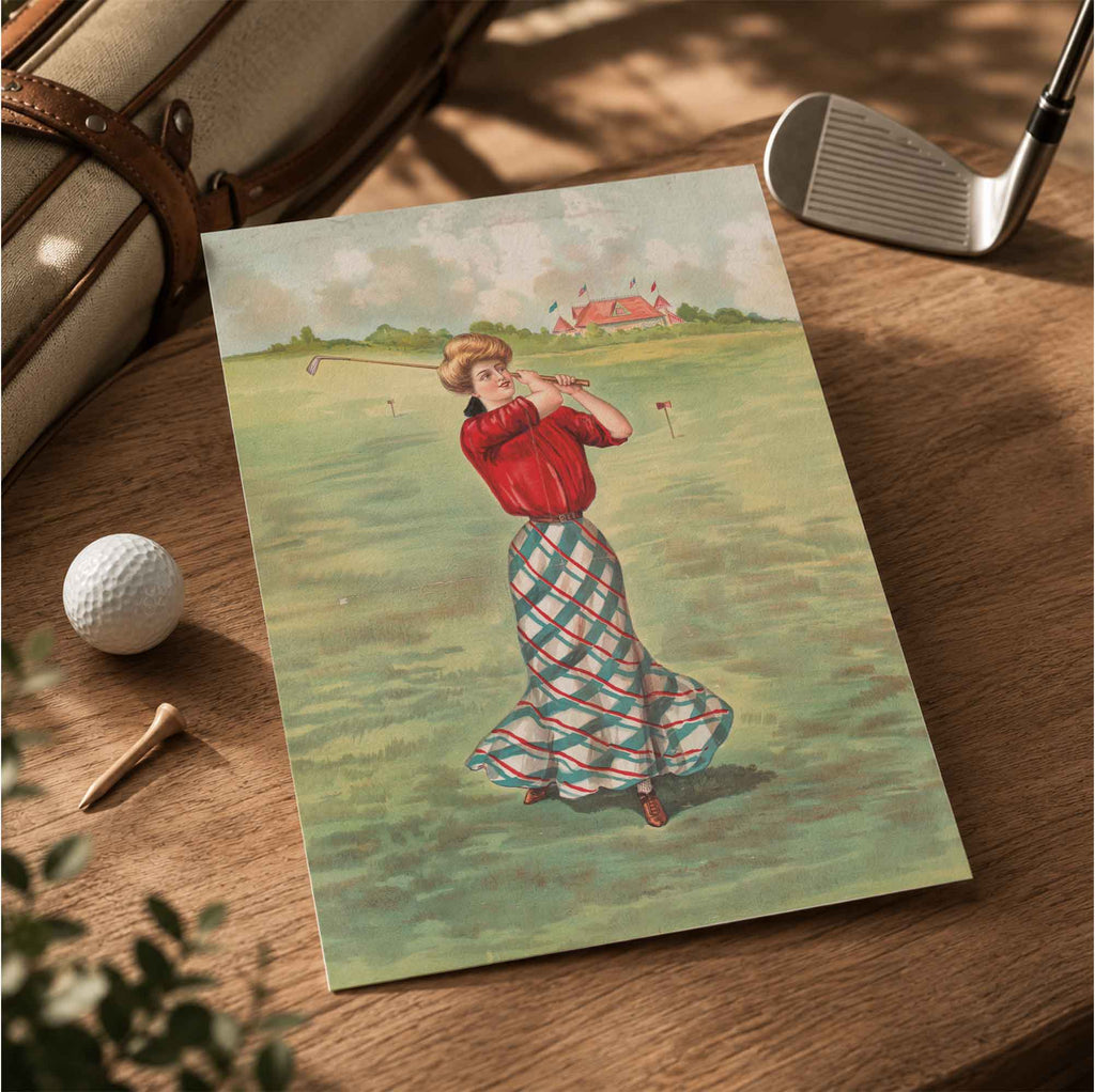 Vintage Gibson Girl Vintage Golf Poster | Retro Golf Wall Art Decor