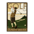 Vintage Sunday Driver vintage golf poster, retro golf wall art